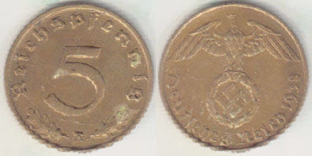 1938 E Germany 5 Pfennig A000467.